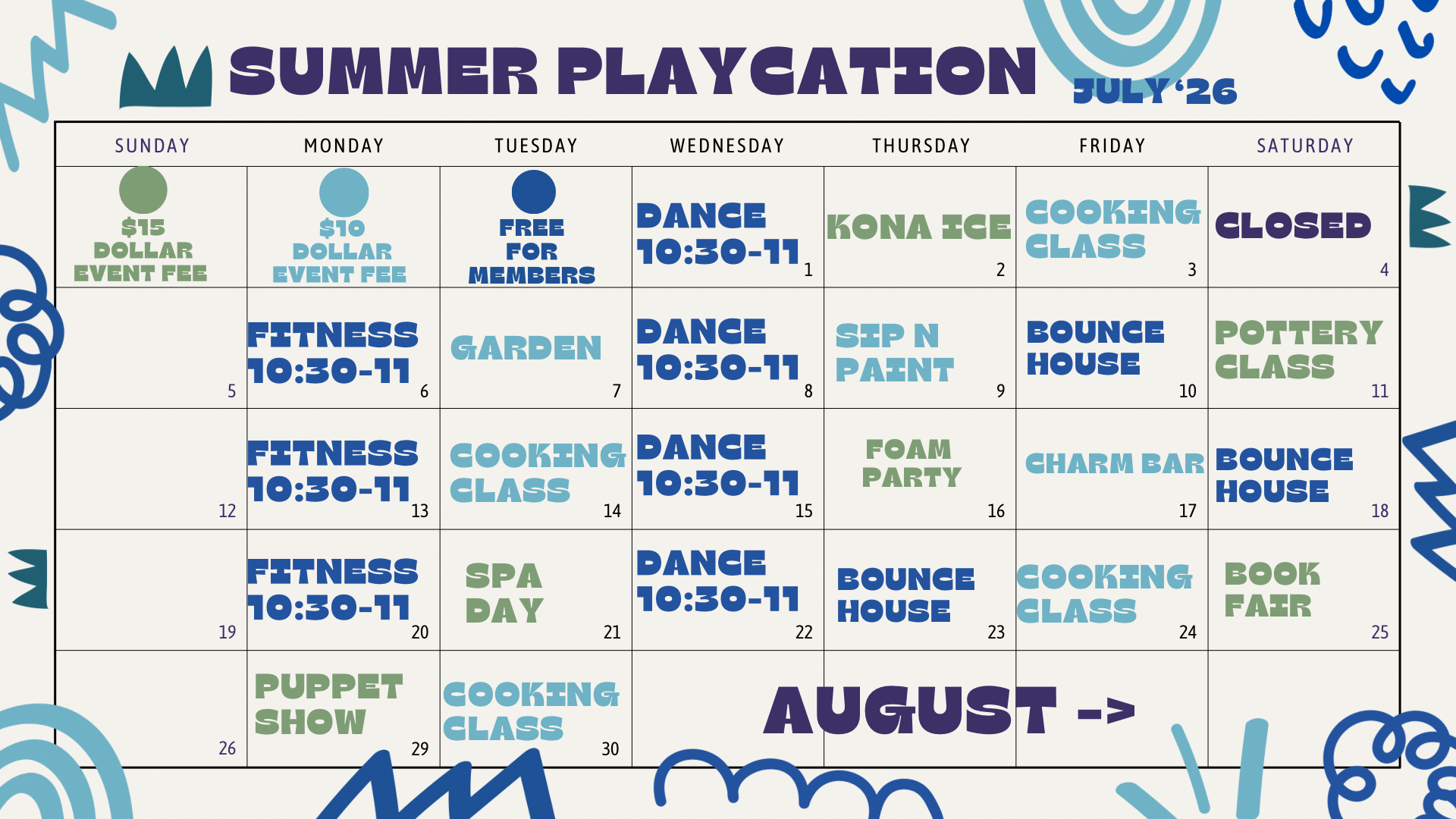 July Schedule
